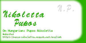 nikoletta pupos business card